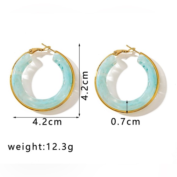 Ocean Swirl Hoops - Picture 4 of 7